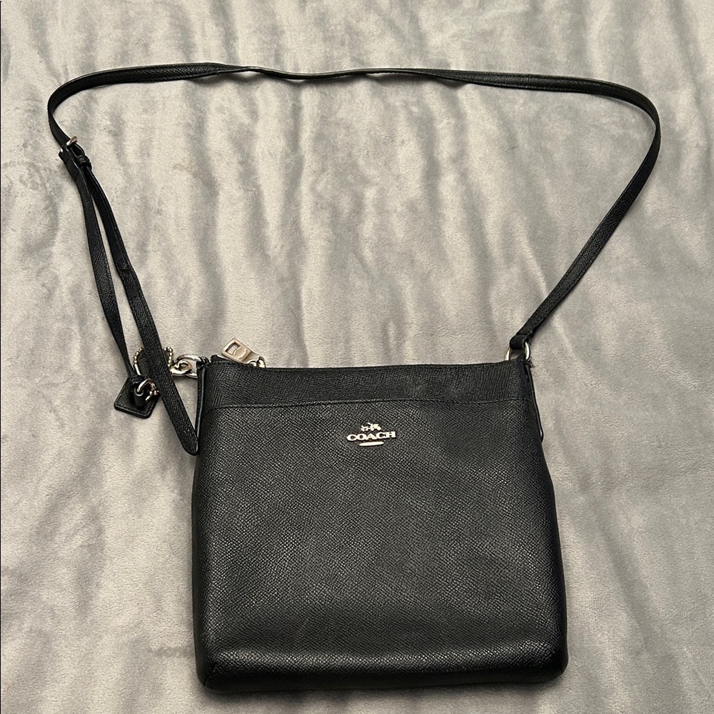 Coach Black Crossbody with Silver-Tone Logo